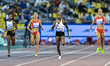 Naser Salwa Eid (2-R) of Bahrain competes in the women's 400m final at the Diamond League...