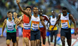 Masalela Tshepiso of Botswana competes in the men's 800m final at the Diamond League Doha...