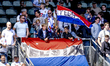 Supporters of SC Telstar attend the match ADO - Telstar (play-off) at the Bingoal stadium...