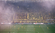 Fans of Borussia Dortmund show support for their team prior to the Bundesliga match betwee...