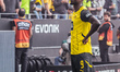 Serhou Guirassy of Borussia Dortmund celebrates his team's first goal during the Bundeslig...