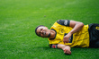Felix Nmecha of Borussia Dortmund reacts during the Bundesliga match between Borussia Dort...