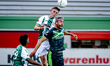 FC Dordrecht defender Sem Valk and De Graafschap forward Ralf Seuntjens participate in the...