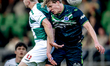 FC Dordrecht forward Devin Haen and De Graafschap defender Maas Willemsen play during the...