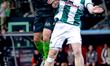 De Graafschap forward Reuven Niemeijer and FC Dordrecht forward Devin Haen participate in...