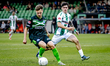 De Graafschap forward Reuven Niemeijer and FC Dordrecht midfielder Gabriele Parlanti parti...