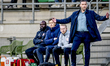 FC Dordrecht trainer Melvin Boel is present during the match between Dordrecht and De Graa...