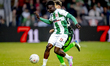 FC Dordrecht midfielder Kwame Tabiri plays during the match between Dordrecht and De Graaf...