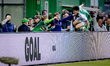 FC Dordrecht midfielder Gabriele Parlanti scores the 1-0 and celebrates the goal during th...