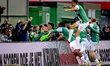 FC Dordrecht midfielder Gabriele Parlanti scores the 1-0 and celebrates the goal during th...
