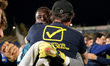 Demba Thiam and Guido Pagliuca of SS Juve Stabia celebrate at the end of the Serie B Play-...