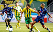 ADO Den Haag defender Diogo Tomas and SC Telstar forward Youssef El Kachati participate in...