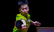 Cheng-Ting Liao of Chinese Taipei competes against Patrick Franziska of Germany during the...