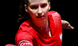 Wegrzyn Katarzyna of Poland competes against Bernadette Szocs of Romania during the women'...