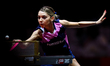 Bernadette Szocs of Romania competes against Wegrzyn Katarzyna of Poland during the women'...