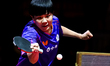 I-Ching Cheng of Chinese Taipei competes against Su Gyong Pak of North Korea during the wo...