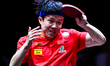 Chuqin Wang of China competes against Nandan Naresh of the United States during the men's...