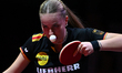 Annett Kaufmann of Germany competes against Wing Lam NG of Hong Kong, China, during the wo...
