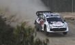 Sami Pajari (FIN) and Marko Salminen (FIN) drive a Toyota GR Yaris Rally1 during SS19 Pare...