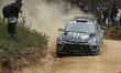 Oliver Solberg (SWE) and Elliott Edmondson (GBR) drive a TOYOTA GR Yaris Rally2 during the...