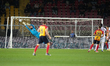 Ylber Ramadani of US Lecce scores a goal during the Serie A match between US Lecce and Tor...