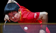 Yingsha Sun of China competes against Song Gyong Pyon of North Korea during the women's Si...