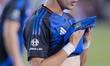 Midfielder Cristian Espinoza #10 of San Jose Earthquakes reacts during the round of 16 mat...