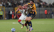 Michele Collocolo of US Cremonese competes for the ball with Marco Meli of SS Juve Stabia...