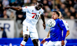 SC Telstar defender Mitch Apau and FC Den Bosch forward Denzel Kuijpers participate in the...