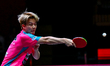 An Jaehyun of South Korea competes against Hugo Calderano of Brazil during the men's Singl...