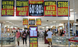 EDMONTON, CANADA, MAY 24:Posters reading 'Everything Must Go' are displayed inside a near...