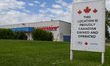 EDMONTON, CANADA, MAY 24:Close-up of a 'This location is proudly Canadian Owned and Opera...