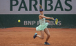 Anna Bondar returns the ball against Laura Siegemund at the Roland Garros Grand Slam Tourn...