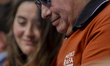 Spectators attend the ceremony in honor of Rafael Nadal at the Roland Garros Grand Slam To...