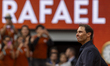 Rafael Nadal of Spain, holder of 14 Roland Garros titles, participates in his special hono...