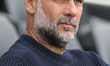 Manchester City Manager Pep Guardiola during the Premier League match between Fulham and M...