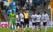 Referee Diego Ruiz gives a yellow card during the match of the 20th date as part of the Li...