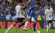 Daniel Ruiz of Millonarios F.C and Elian Peralta of Boyaca Chico fight for the ball during...
