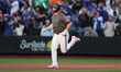 New York Mets' Pete Alonso #20 rounds the bases after hitting a home run during the first...