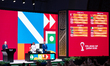 The FIFA Arab Cup Qatar 2025 draw results appear on the board during the FIFA U-17 World C...