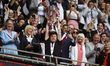 Nathan Jones, manager of Charlton Athletic, lifts the trophy during the Sky Bet League 1 P...