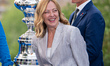 Italian Prime Minister Giorgia Meloni speaks during the official presentation of the Ameri...