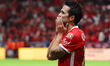 Luan Garcia Teixeira #13 of Toluca celebrates after scoring a goal during the second leg m...