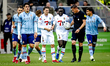 SC Telstar defender Mitch Apau and referee Jeroen Manschot participate in the match betwee...