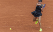 Jessica Pegula returns the ball against Ann Li at the Roland Garros Grand Slam Tournament...