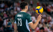 Jakub Nowak plays during the volleyball match between Poland and Bulgaria in Gliwice, Pola...