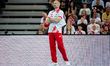 Nikola Grbic, head coach for the Poland national team, is seen during the volleyball match...