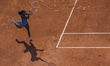 Coco Gauff returns the ball against Marie Bouzkova at the Roland Garros Grand Slam Tournam...