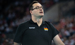 Thomas Ranner, coach for the Germany national team, is seen during the volleyball match be...