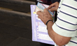 A Mexican citizen votes at a polling station during the Judicial Branch Election Day to el...